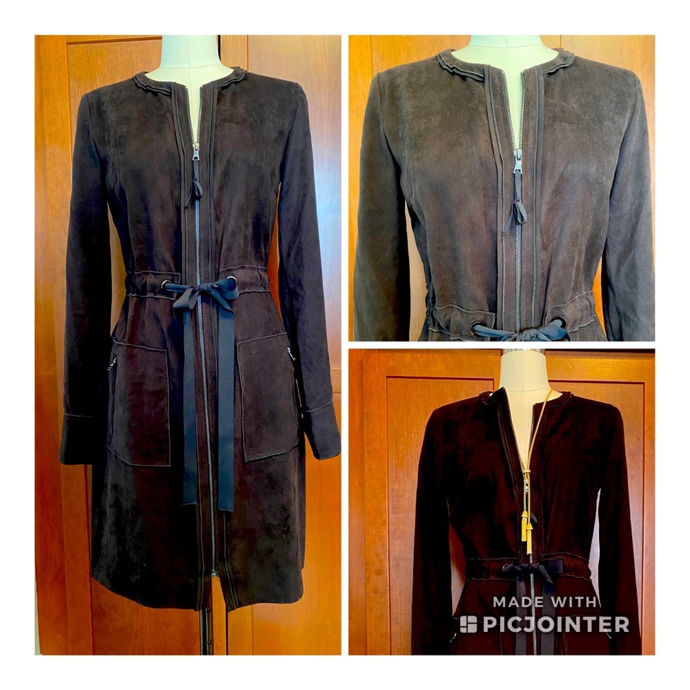 Elie Tahari faux suede zip front dress.  Size 2. Excellent condition